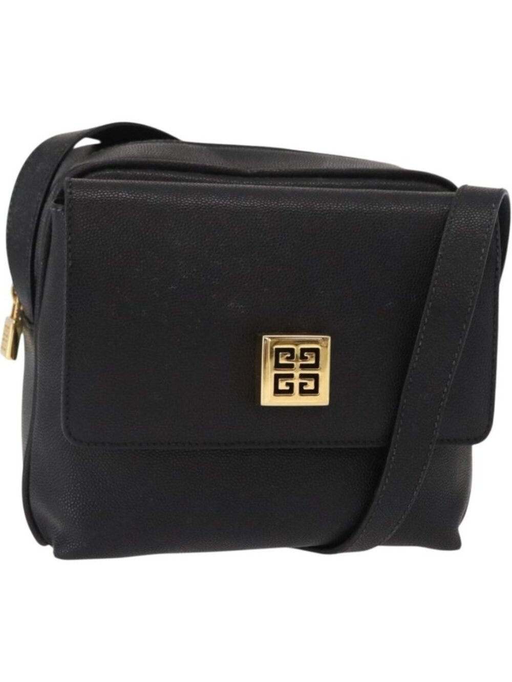 GIVENCHY Shoulder Bag Leather Black Gold